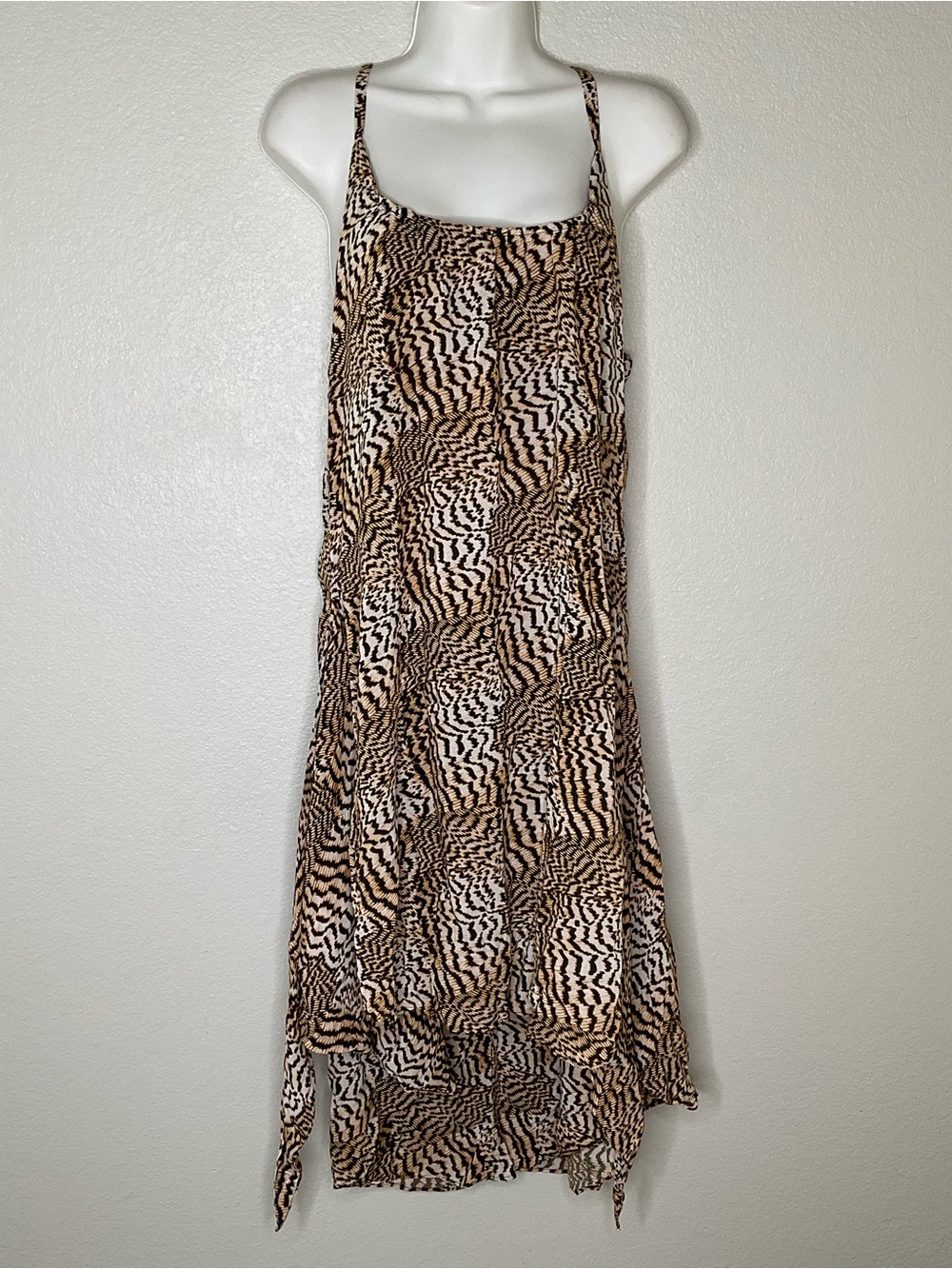 Vix Paula Hermanny Animal-Print Midi Slip Dress in Brown and Black Resort Wear